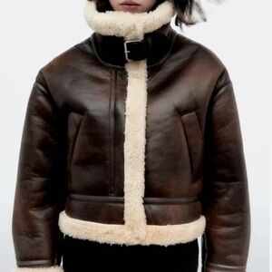 Zara Brown Double Lined Jacket
